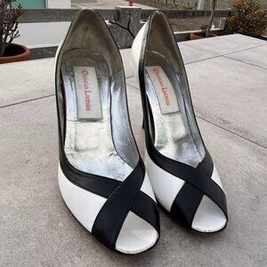 🖤🤍 Christian Lacroix Two-Tone High Heel Pumps – Iconic Elegance! 🖤🤍